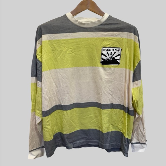 ASOS DESIGN oversized long sleeveve stripe T-Shirt. Large - Picture 2 of 3